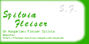 szilvia fleiser business card